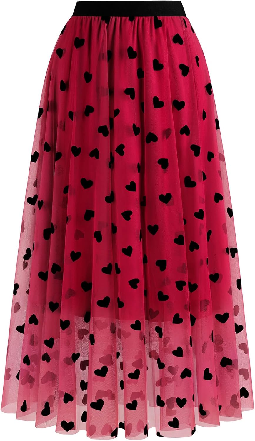 Manufacturer  Skirts for Women Midi Long Length Dressy Casual Trendy Summer Tulle A-Line Floral High Waist Skirts