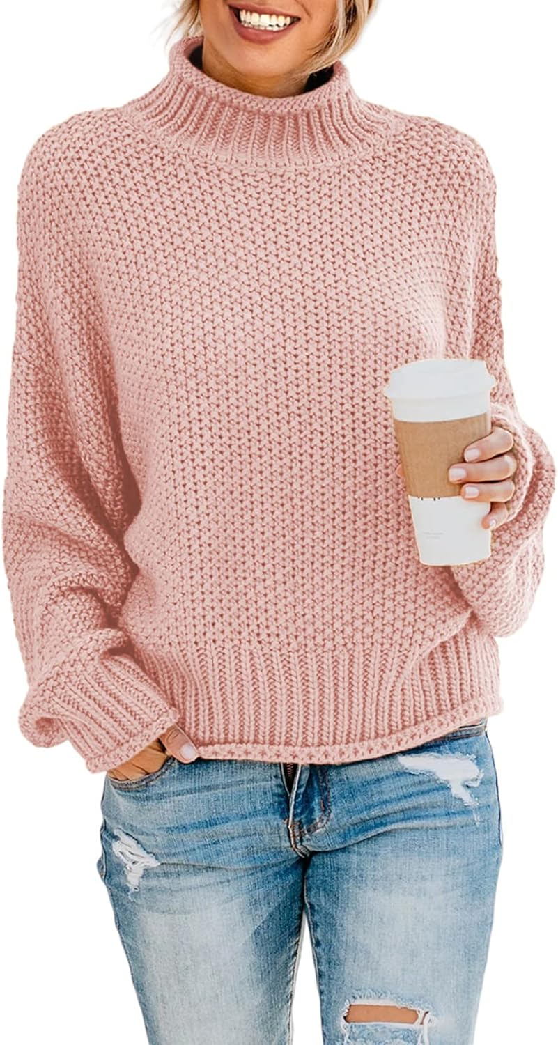 Manufacturer  Dokotoo Womens  Winter Fall Solid Turtleneck High Neck Balloon Long Sleeve Sweaters Pullover Outerwear   sweaters