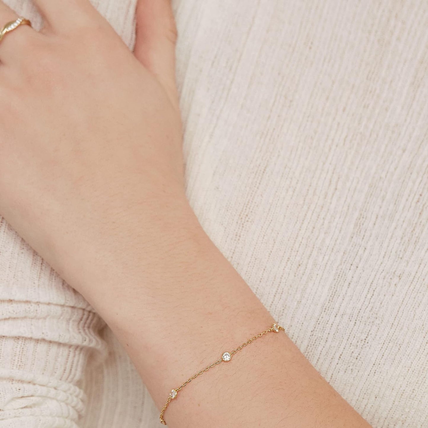 Manufacturer  PAVOI 14K Gold Plated Beaded Bracelet for Women | Stackable Gold Bead Bracelet | Adjustable Dainty Gold Jewelry  bracelets