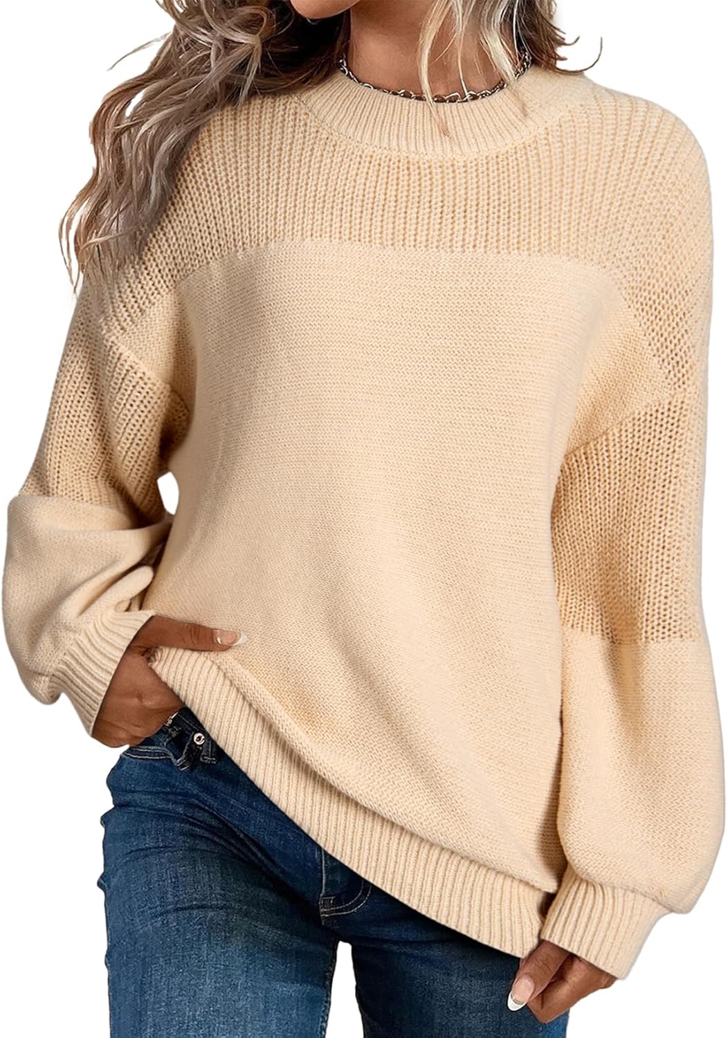 Manufacturer  Dokotoo Women's Casual Long Sleeve Sweaters Loose Crewneck Knit Solid Pullover Sweater Jumper Tops   sweaters