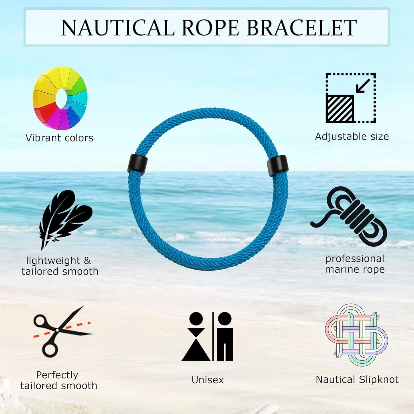 Manufacturer  TempBeau Nautical Braided Rope Bracelets Set - 6 Pcs Adjustable Braided Cord Bracelet, Handmade Navy Marine String Bracelet with Metal Knot, Men Women Braided Bracelets Gifts  bracelets
