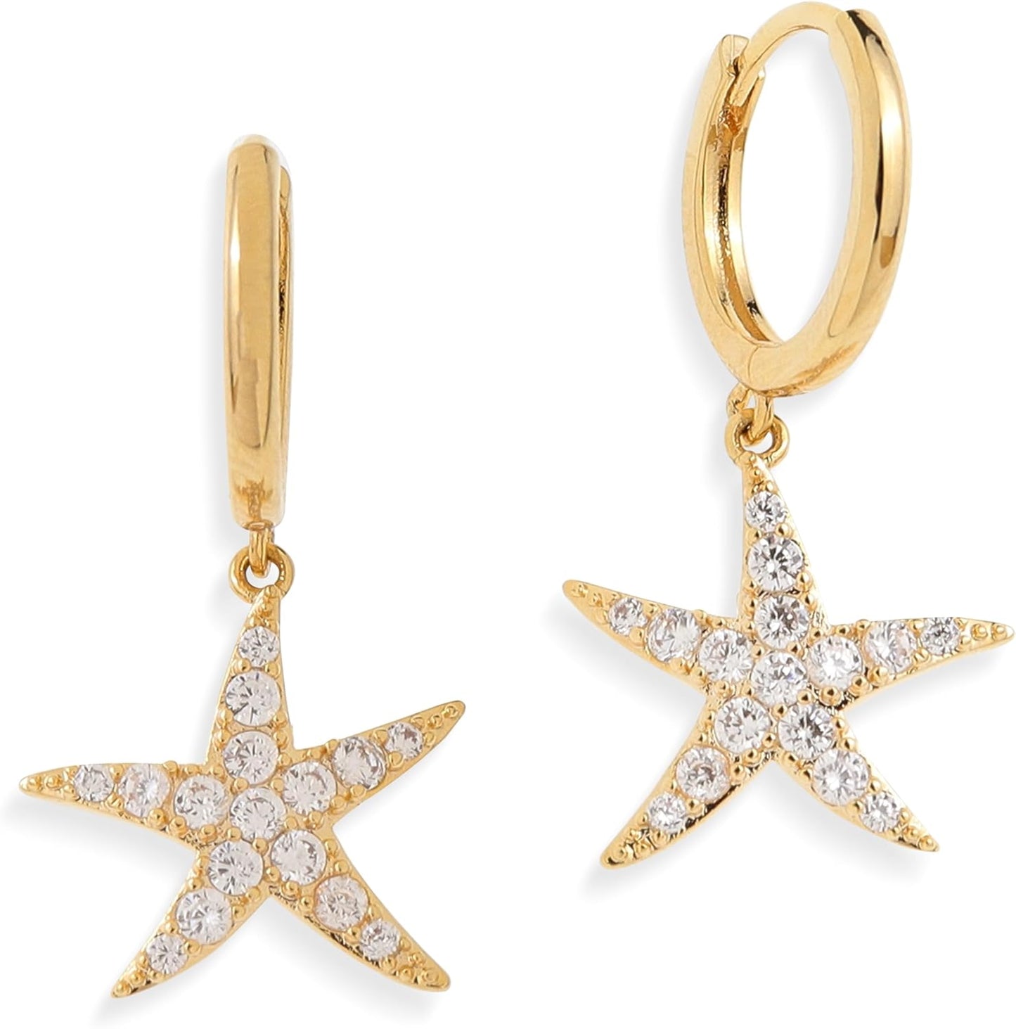 Manufacturer  Sonateomber Gold Silver Small Hoop Dangle Earrings for Women, Trendy Dainty Rhinestone CZ Dangling Prom Wedding Leaf Flower Snowflake Butterfly Starfish Fashion Jewelry Gift  earring