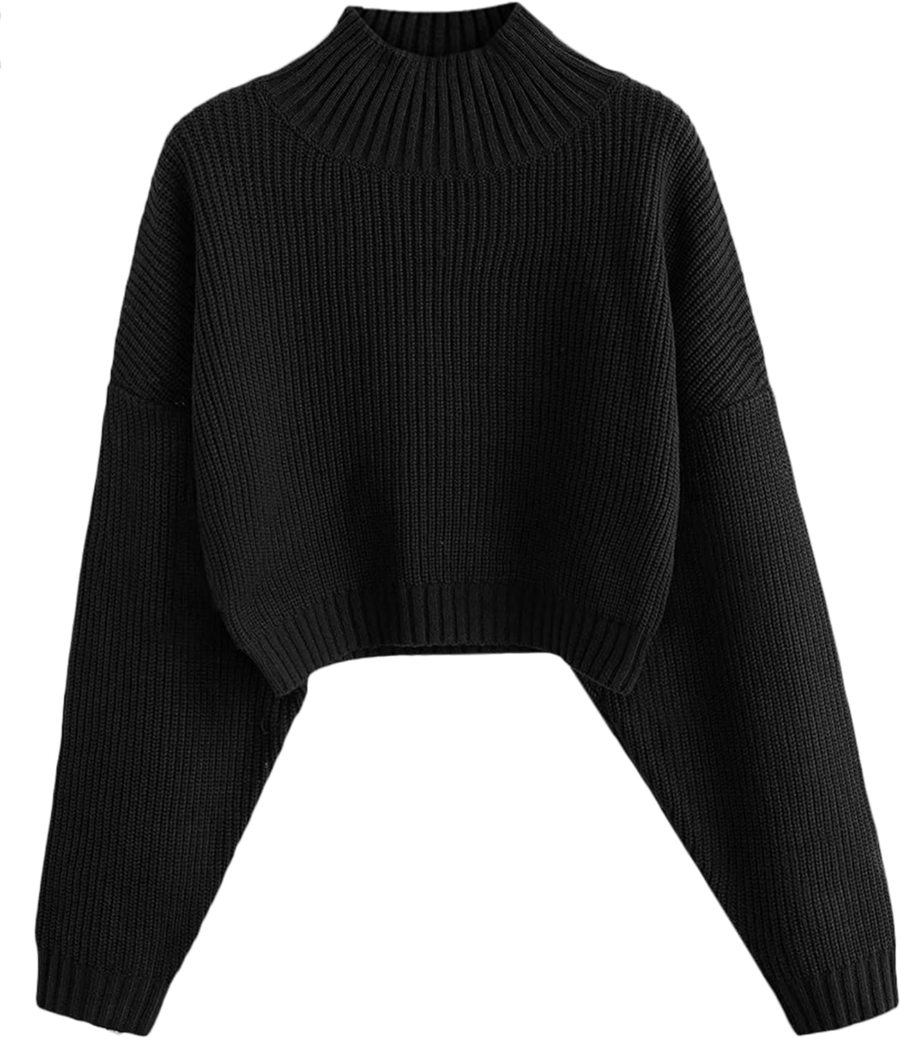 Manufacturer  ZAFUL Women's Cropped Turtleneck Sweater Lantern Sleeve Ribbed Knit Pullover Sweater Jumper   sweaters