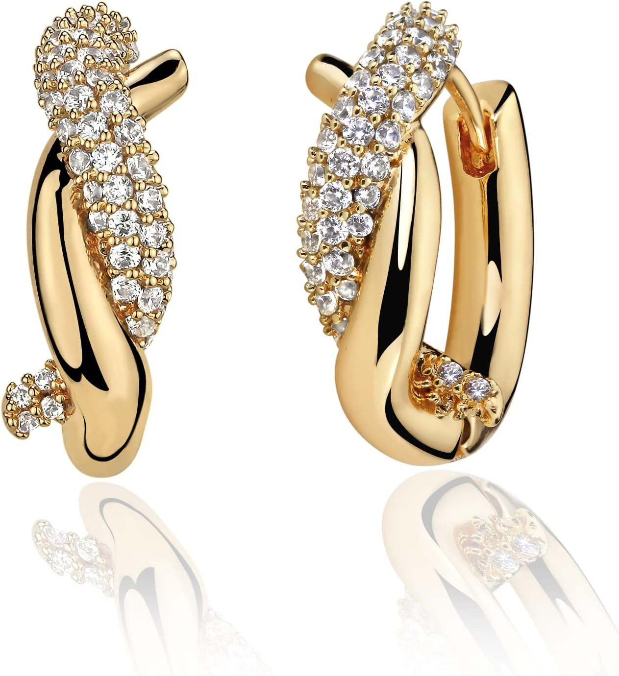 Manufacturer  VACRONA Cubic Zirconia Huggie Earrings 14k Gold Plated Tiny Earrings Small Huggie Hoop Earrings Simple Lightweight Hoops Gift for Women  earring