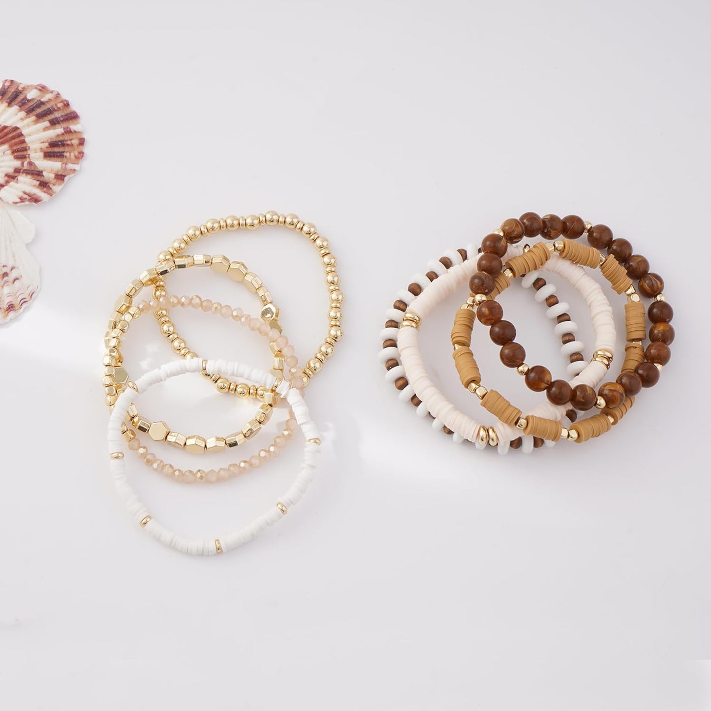 Manufacturer  GOOJIDS Surfer Heishi Clay Bead Bracelets for Women Bohemian Stackable Gold Beaded Stretch Bracelets Elastic Layering Friendship Bracelets Set Boho Jewelry  bracelets