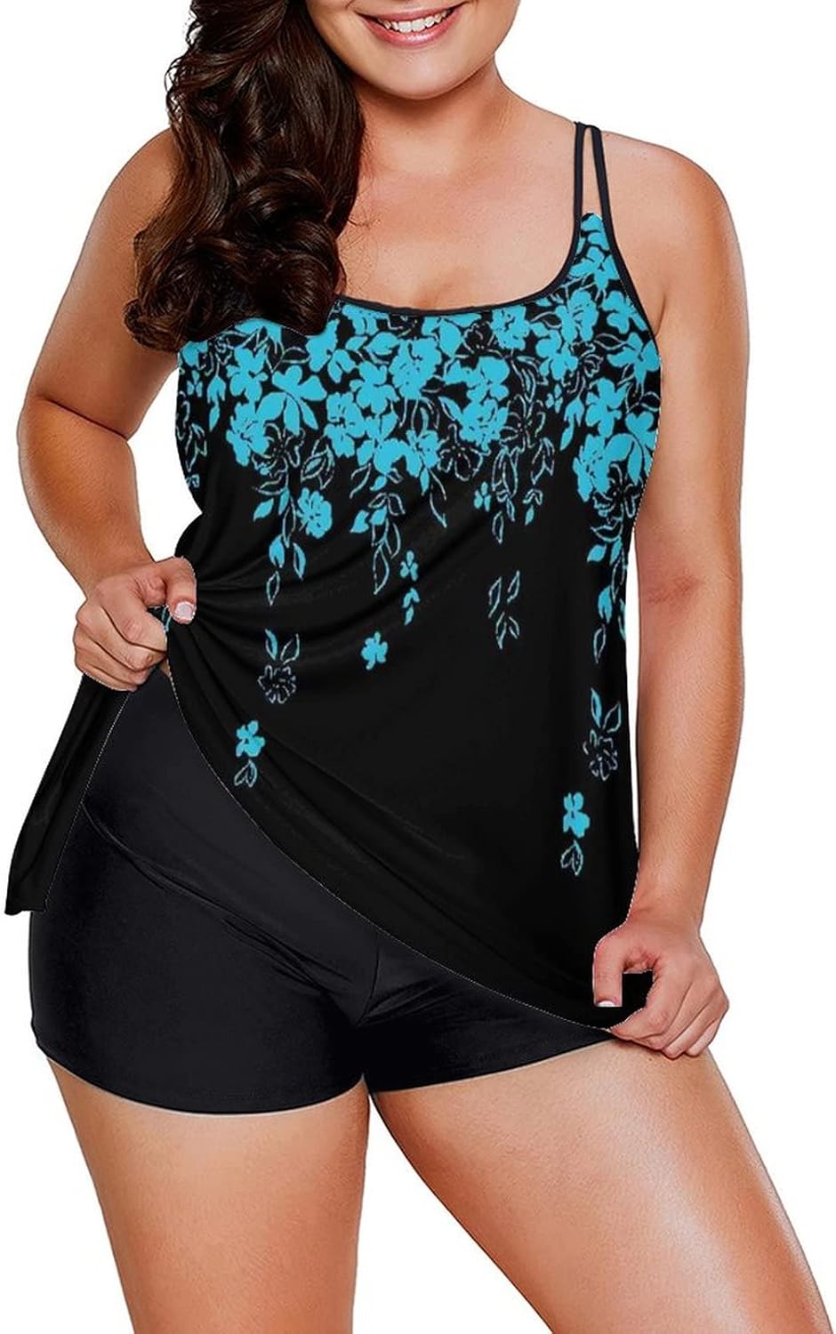 Manufacturer  Urchics Womens  Tankini Swimsuits Tummy Control Flowy Swimwear Two Piece Bathing Suits Swim Tank Top with Boyshorts  Swimsuit