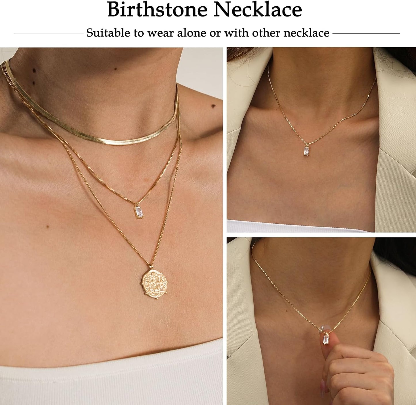 Manufacturer  FUNEIA Diamond Necklaces for Women 14K Gold Plated Emerald Birthstone Necklace for Women Mothers Dainty Gold Necklace Blue Green Cubic Zirconia Pendant Necklace Birthday Gifts for Women Jewelry  necklace
