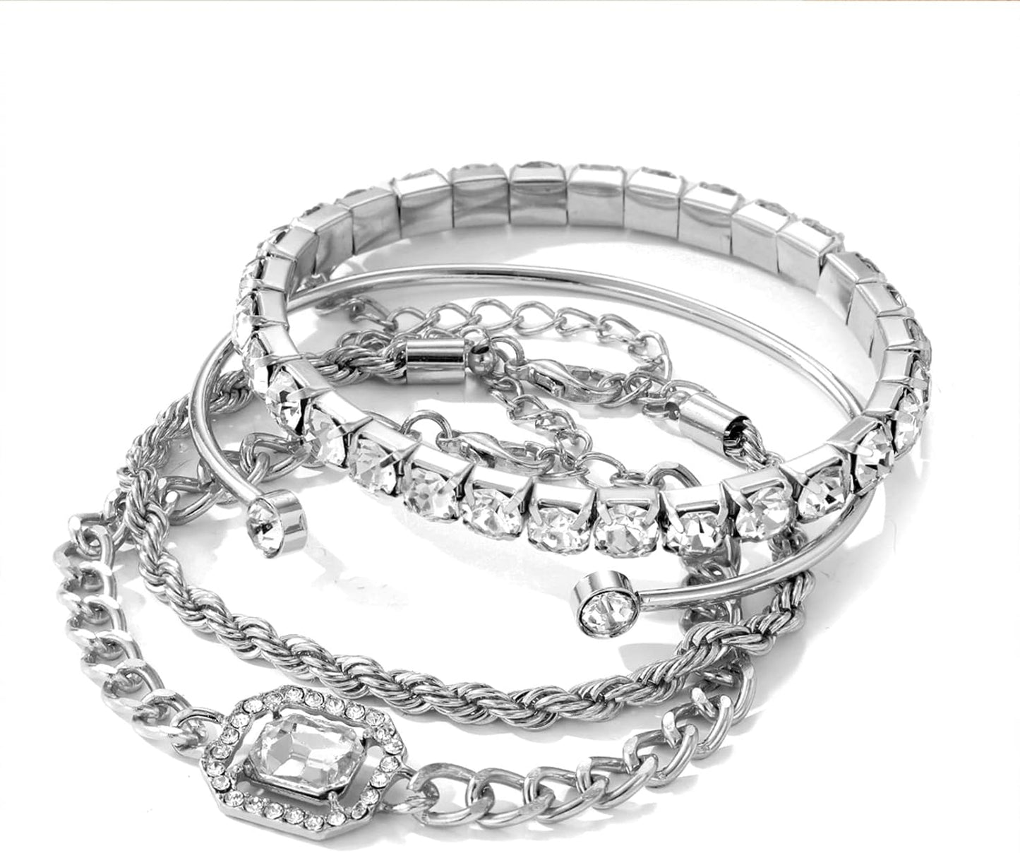 Manufacturer  IFKM Gold Bracelets for Women, 14K Gold Plated Dainty Layered Chain Bracelets Adjustable Cute Bangle Link Bracelet Set  bracelets
