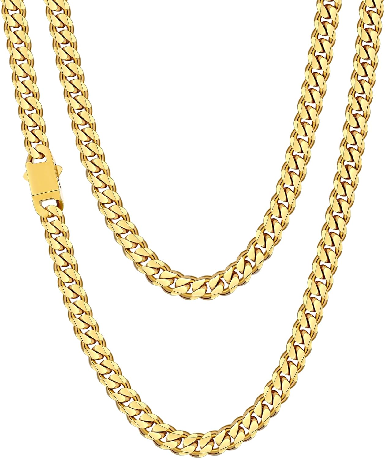 Manufacturer  Fiusem 3.5mm Cuban Link Chains for Men, women，Silver Tone/Black/14K Gold Plated Stainless Steel Necklace Chain, Mens Necklace 16, 18, 20, 22, 24, 26, 28 Inch  Necklace