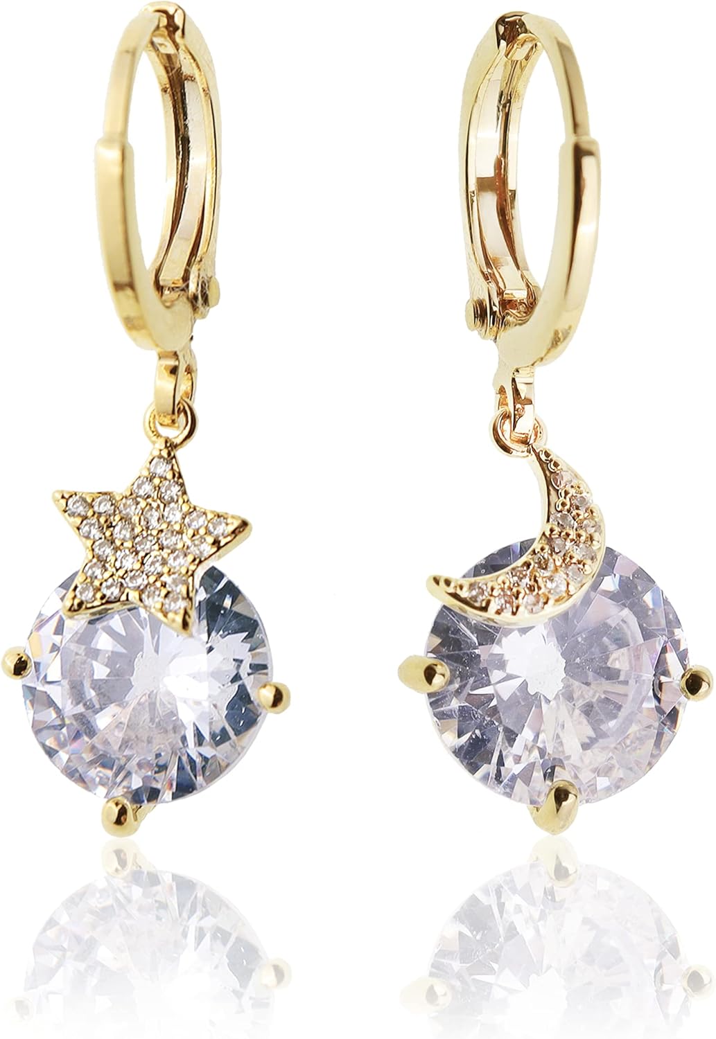 Manufacturer  Sonateomber Gold Silver Small Hoop Dangle Earrings for Women, Trendy Dainty Rhinestone CZ Dangling Prom Wedding Leaf Flower Snowflake Butterfly Starfish Fashion Jewelry Gift  earring