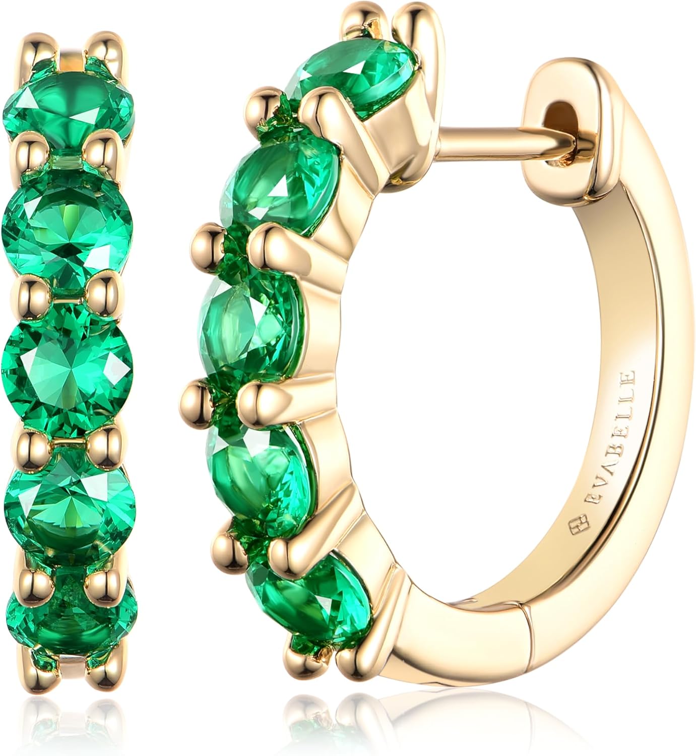 Manufacturer  Evabelle Gold Hoop Earrings for Women 14K Real Gold Plated Cubic Zirconia Diamond Hoop Earrings Huggie Hoop Earring Women Earrings Earring for Men 925 Sterling Silver Post Hypoallergenic  earring