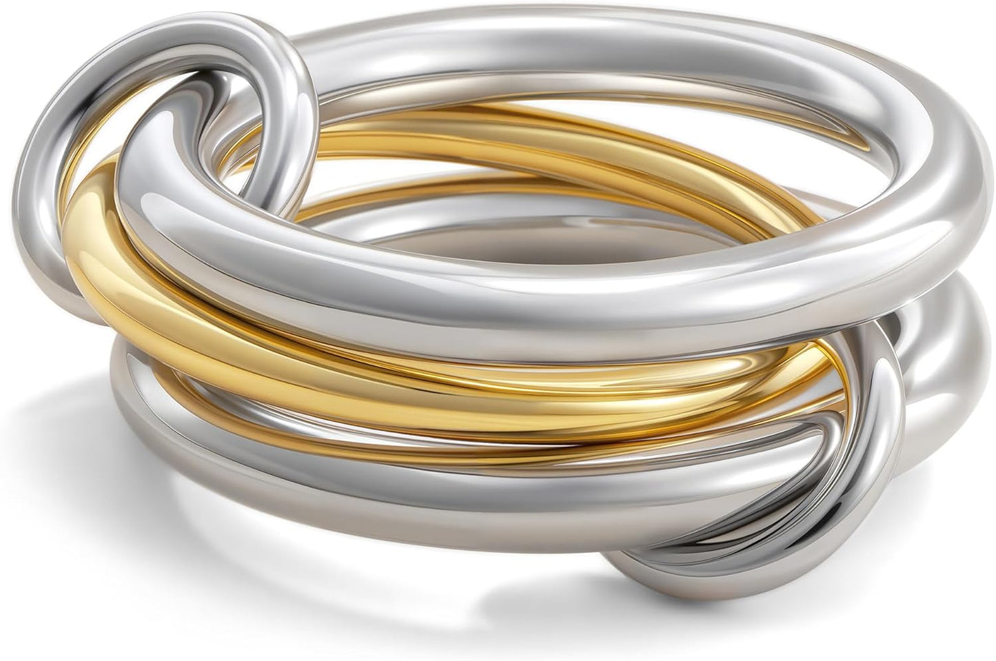 Manufacturer  Gold Stackable Rings for Women, 14K Gold Plated Cubic Zirconia Rings, Silver Gold Multi Ring Mixed Metals Stackable Ring Set for Women Non Tarnish   rings