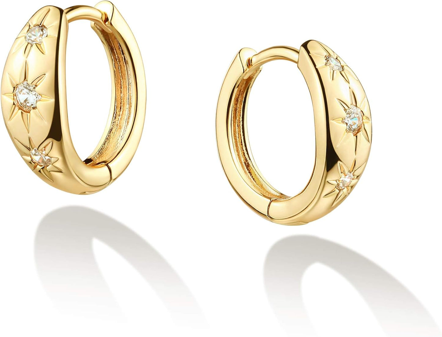 Manufacturer  VACRONA Cubic Zirconia Huggie Earrings 14k Gold Plated Tiny Earrings Small Huggie Hoop Earrings Simple Lightweight Hoops Gift for Women  earring