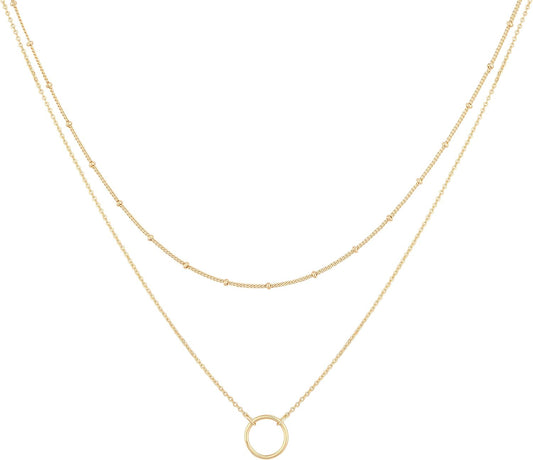 Manufacturer  MEVECCO Layered Heart Necklace Pendant Handmade 18k Gold Plated Dainty Gold Choker Arrow Bar Layering Long Necklace for Women  necklace