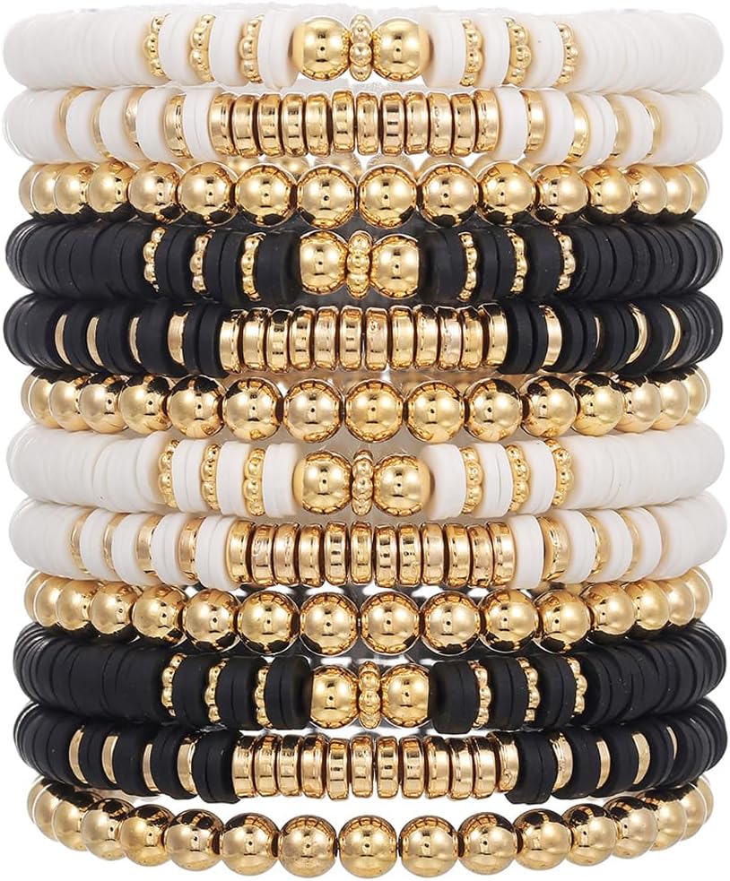 Manufacturer  12pcs Friendship Bracelets Beaded Bracelets Heishi Bracelet Cute Bracelets Stack Vinyl Clay Disc Bead Surfer Stretch Summer Beach Bracelets For Women Preppy Bracelets  bracelets