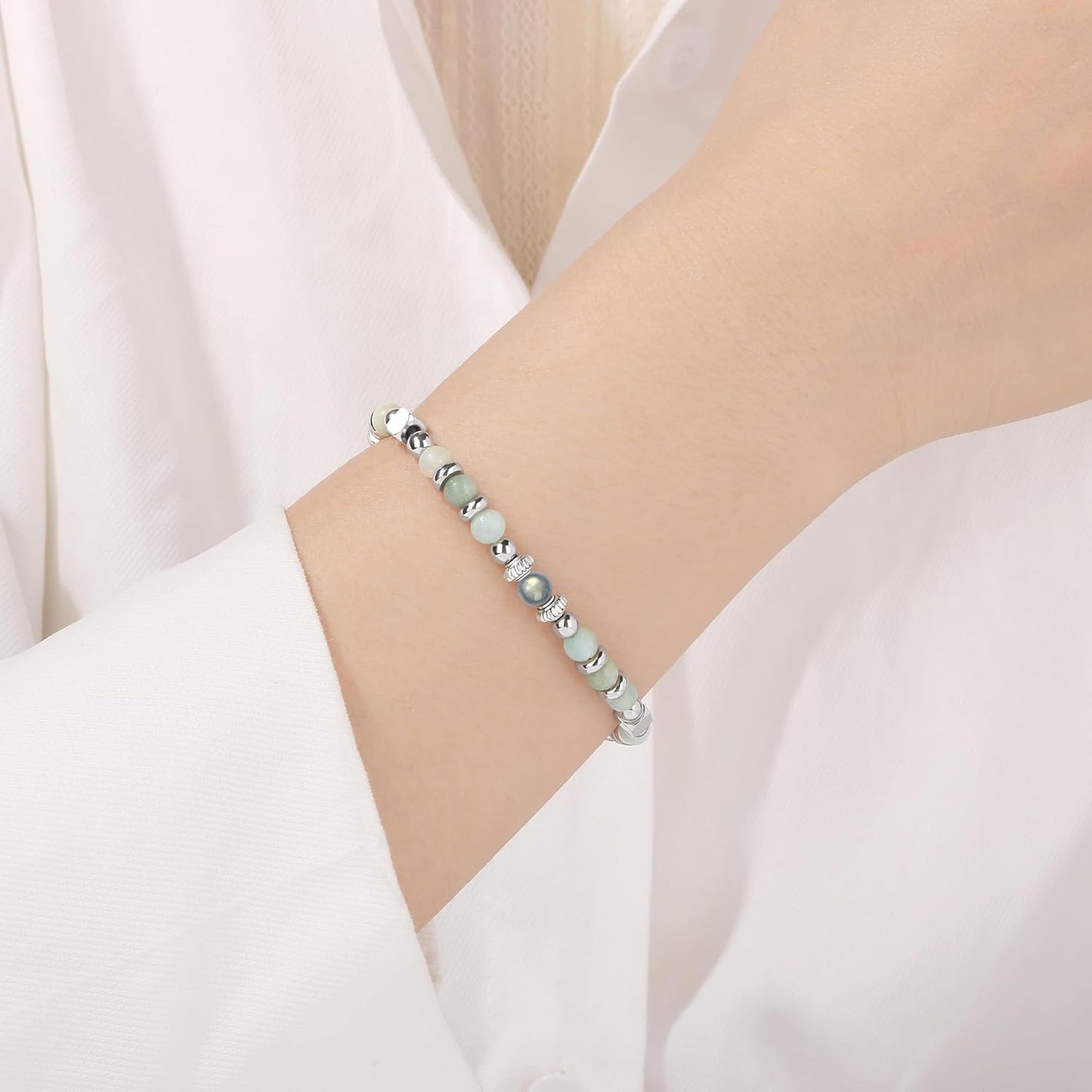 Manufacturer  JoycuFF     Amazonite Moonstone Bracelets, 6 7 8 9 10 11 Year Old 13th 16th 18th 21st 30th 40th 50th 60th Birthday Gifts for Her Women  bracelets