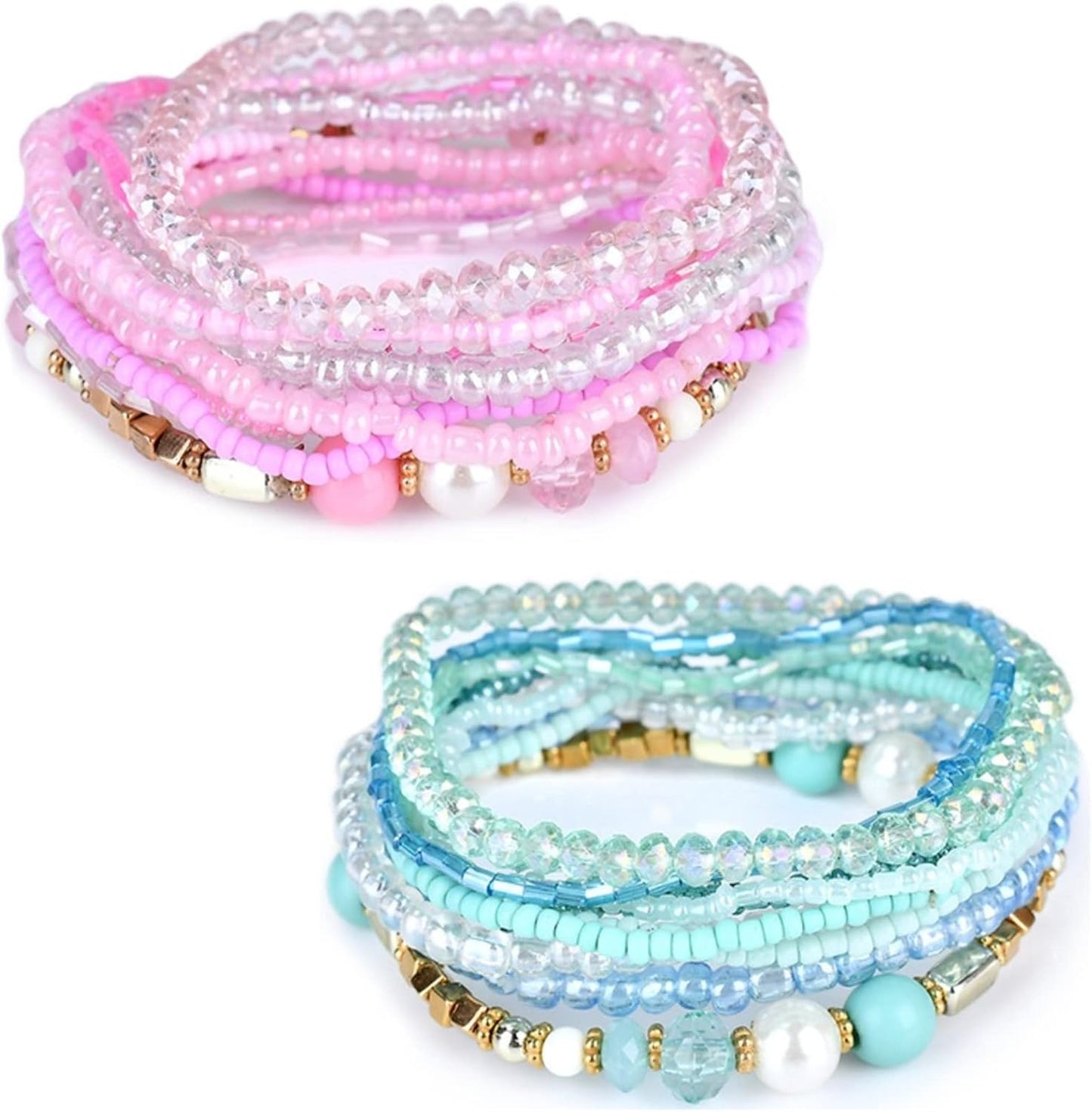 Manufacturer  Fuqimanman2020 Bohemian Crystal Beaded Stackable Bracelets Handmade Colorful Crystal Pearl Seed Beads Bracelets for Women Jewelry  bracelets