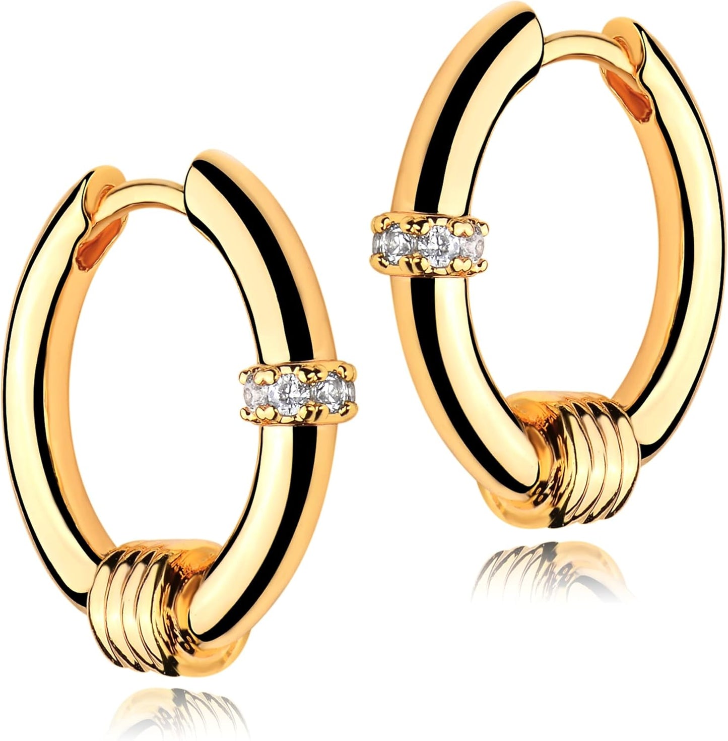 Manufacturer  VACRONA Cubic Zirconia Huggie Earrings 14k Gold Plated Tiny Earrings Small Huggie Hoop Earrings Simple Lightweight Hoops Gift for Women  earring