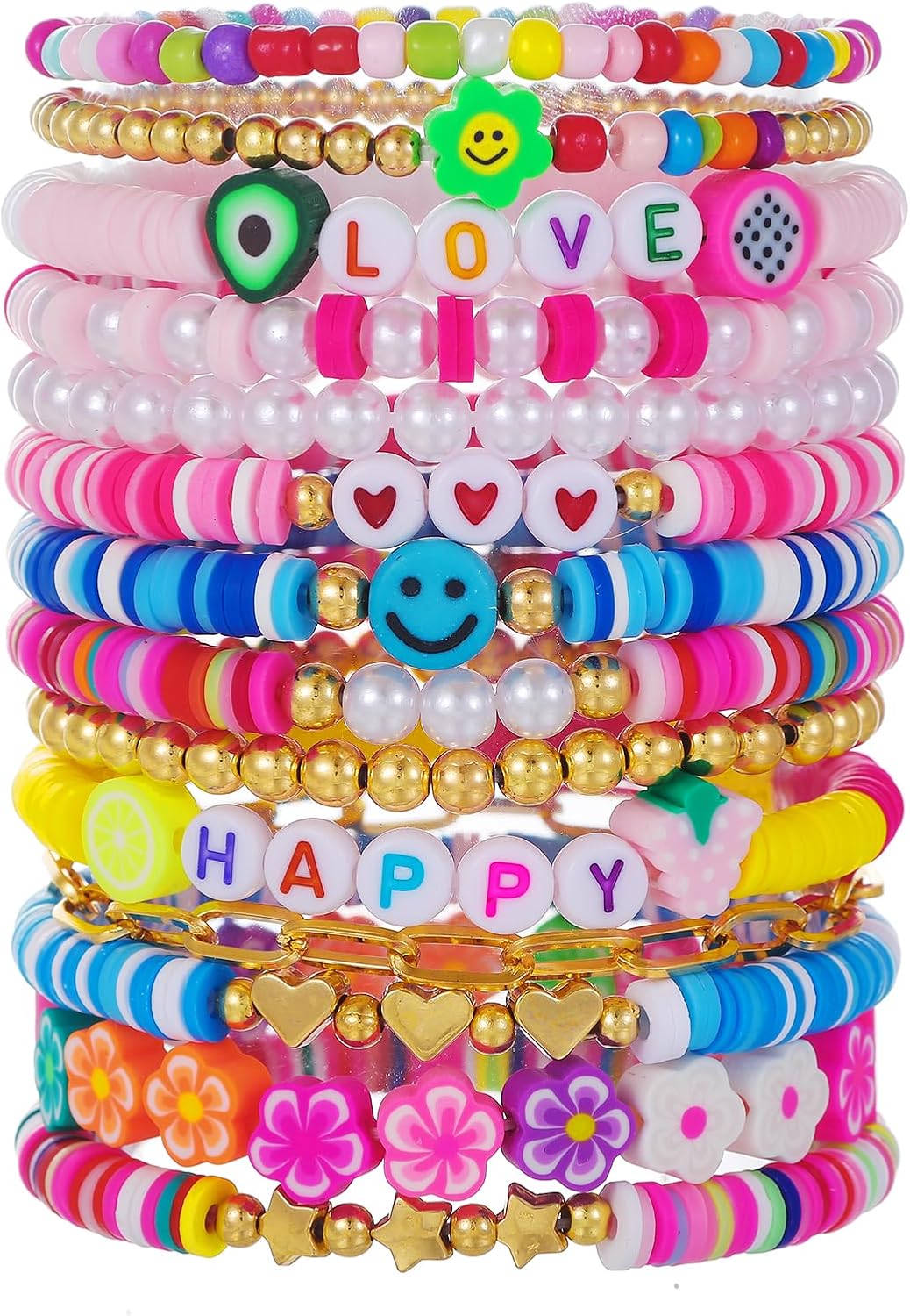 Manufacturer  Friendship Bracelets Boho Stackable Bracelets for Women Surfer Heishi Clay Bead Bracelets Stretch Preppy Bracelets Colorful Boho Bracelets for Women  bracelets
