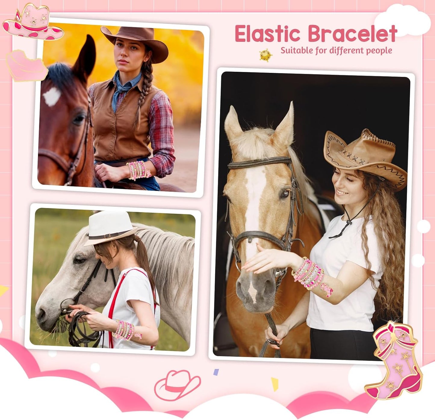 Manufacturer  Artlunar Western Cowgirl Beaded Stretch Bracelets, Stackable cowgirl hat boot accessories, Bohemian Jewelry for Women Girls Teens Christmas Birthday Gift  bracelets
