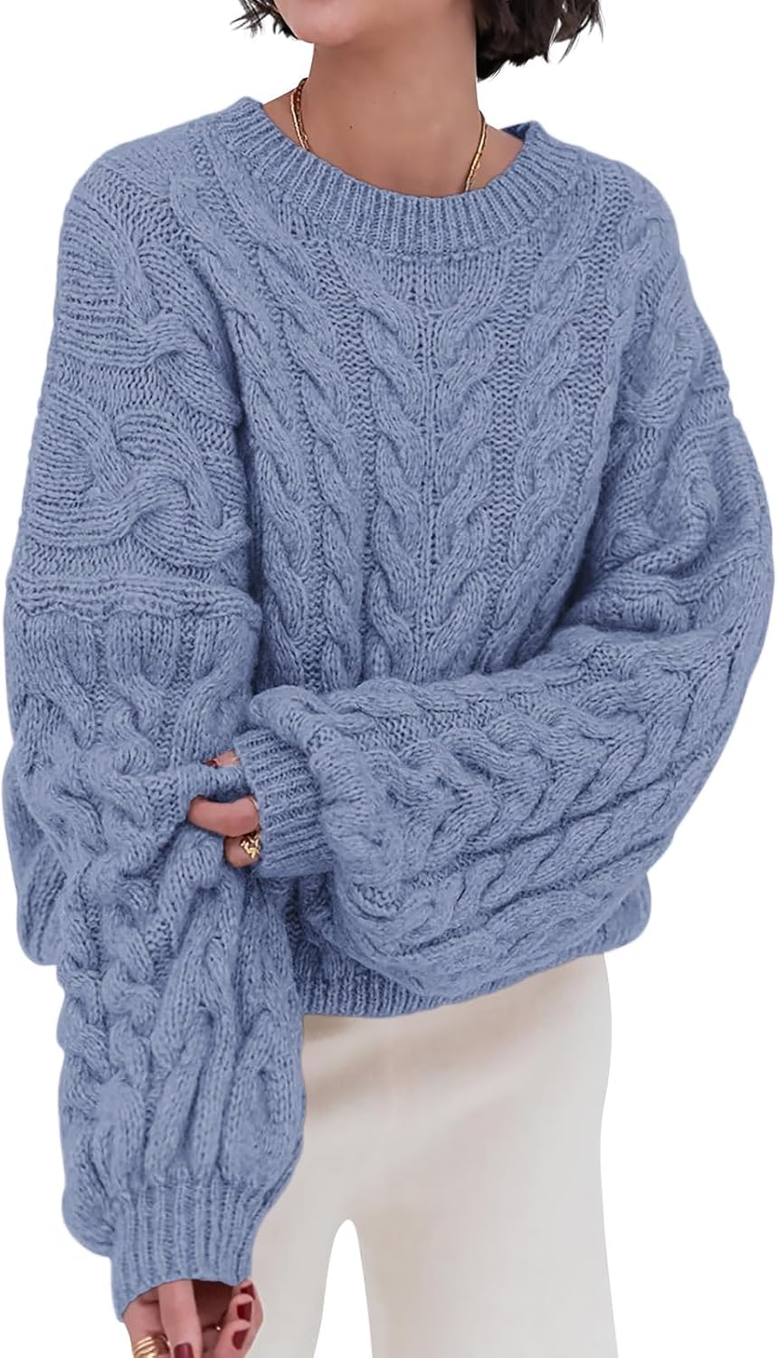 Manufacturer  PRETTYGARDEN Womens Sweaters Fall  Cable Knit Long Sleeve Crewneck Oversized Sweater Chunky Pullover Loose Outfits   sweaters