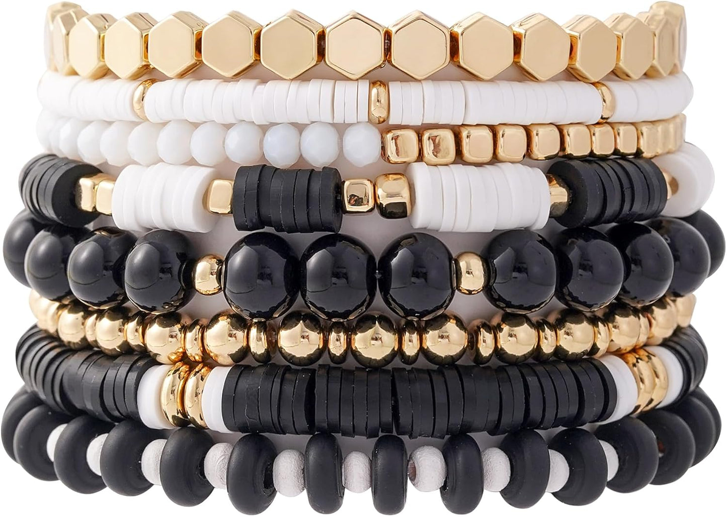 Manufacturer  GOOJIDS Surfer Heishi Clay Bead Bracelets for Women Bohemian Stackable Gold Beaded Stretch Bracelets Elastic Layering Friendship Bracelets Set Boho Jewelry  bracelets
