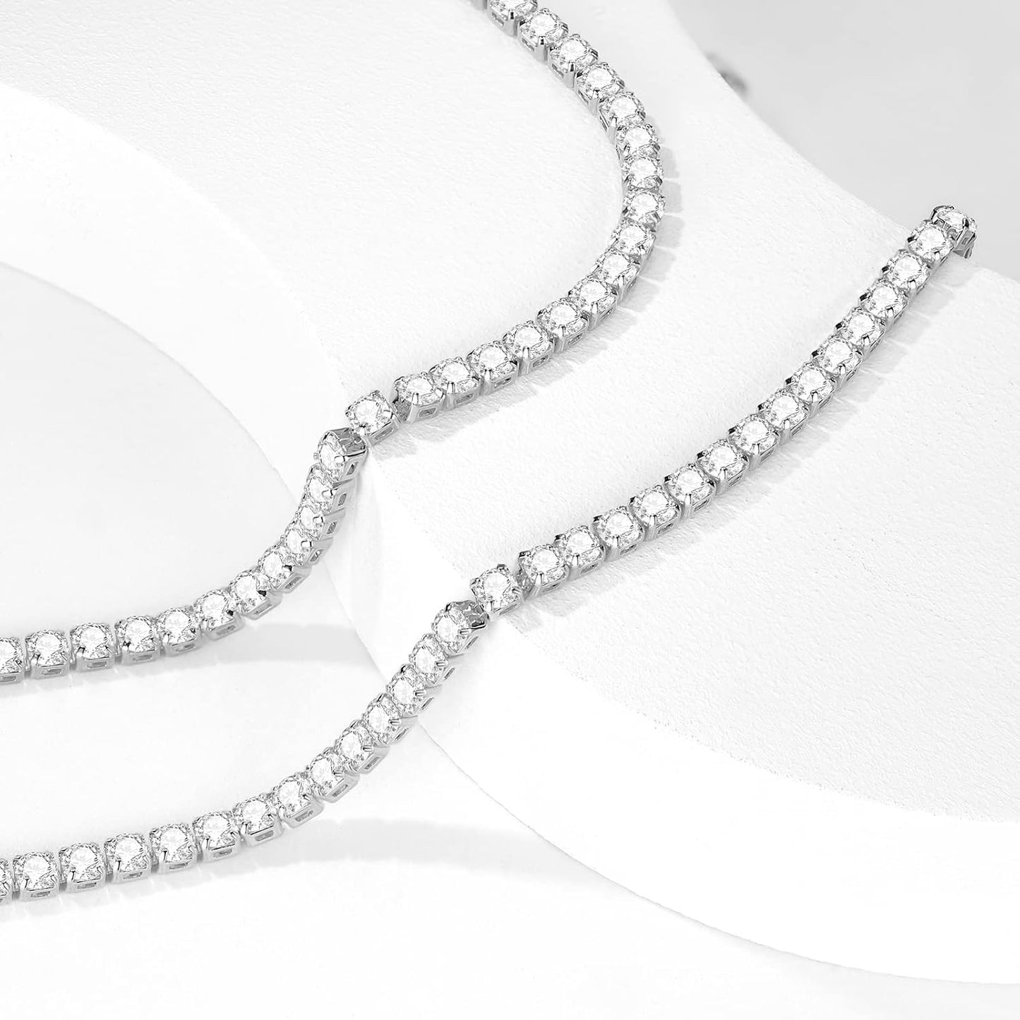 Manufacturer  Luxval Tennis Necklace 14K Gold Plated Rhinestone Butterfly Choker Necklaces for women Dainty Zirconia Cut Faux Diamond chain 3mm  necklace