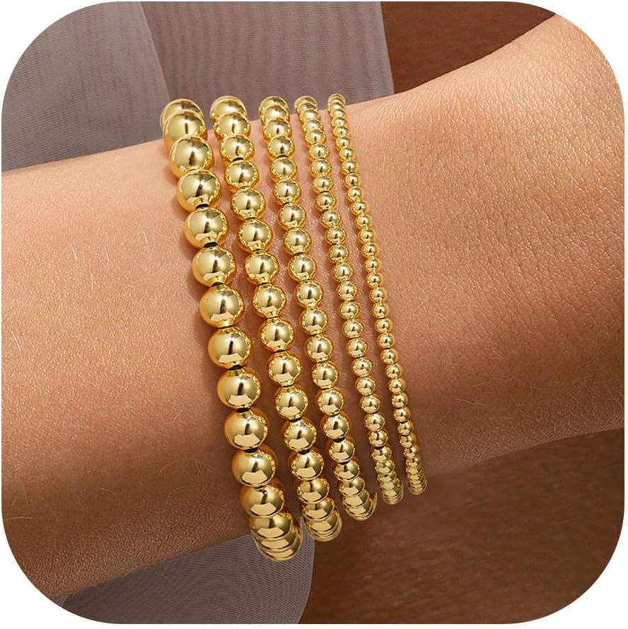 Manufacturer  Yoosteel Gold Beaded Bracelets Set for Women, 14K Gold Plated Dainty Round Bead Ball Pearl Cross Bracelet for Women Simplicity Stackable Jewelry Gifts  bracelets
