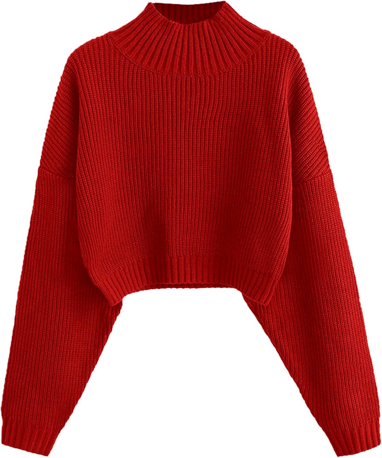 Manufacturer  ZAFUL Women's Cropped Turtleneck Sweater Lantern Sleeve Ribbed Knit Pullover Sweater Jumper   sweaters