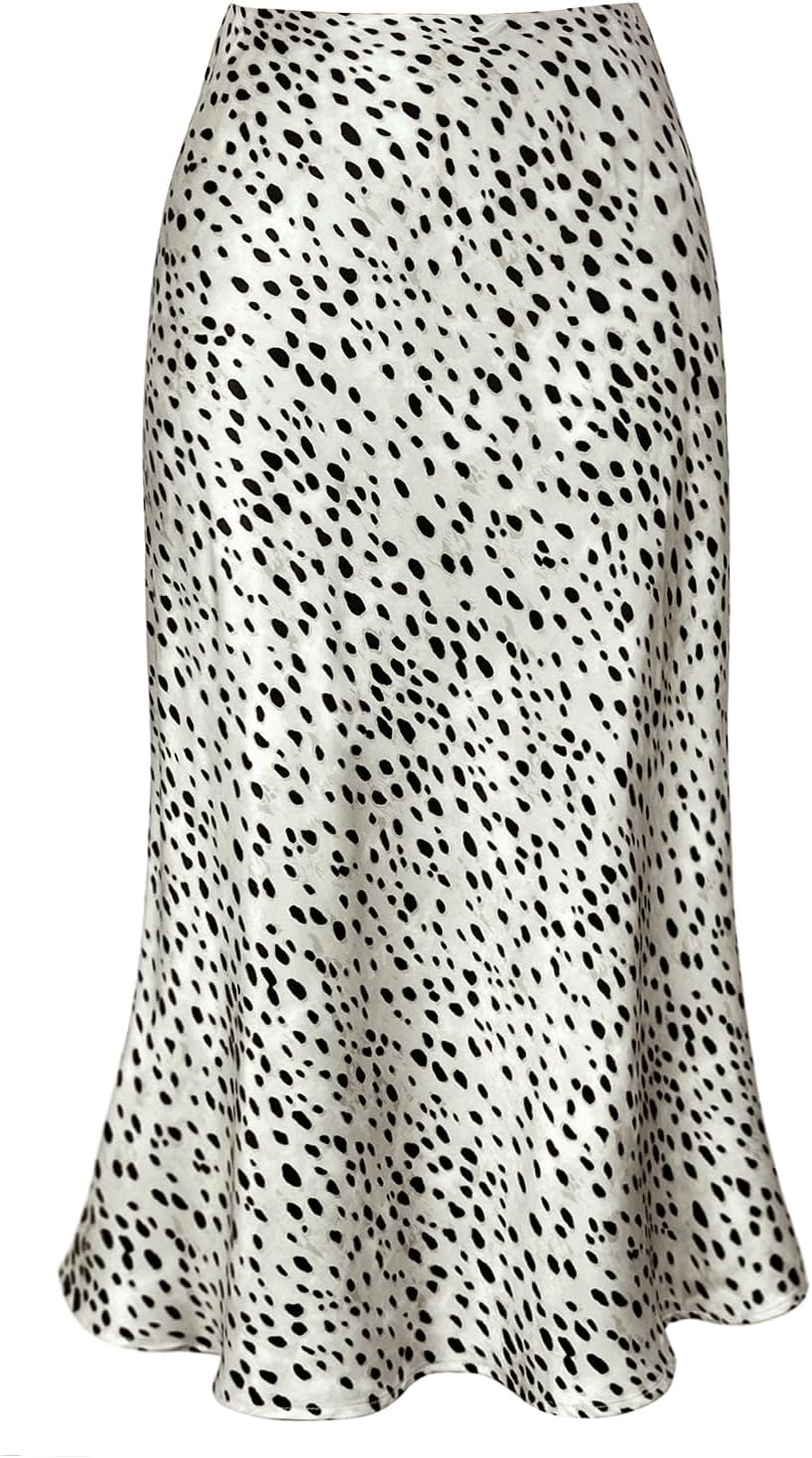 Manufacturer  Women's Satin High Waist Hidden Elasticized Waistband Flared Casual A Line Midi Skirts