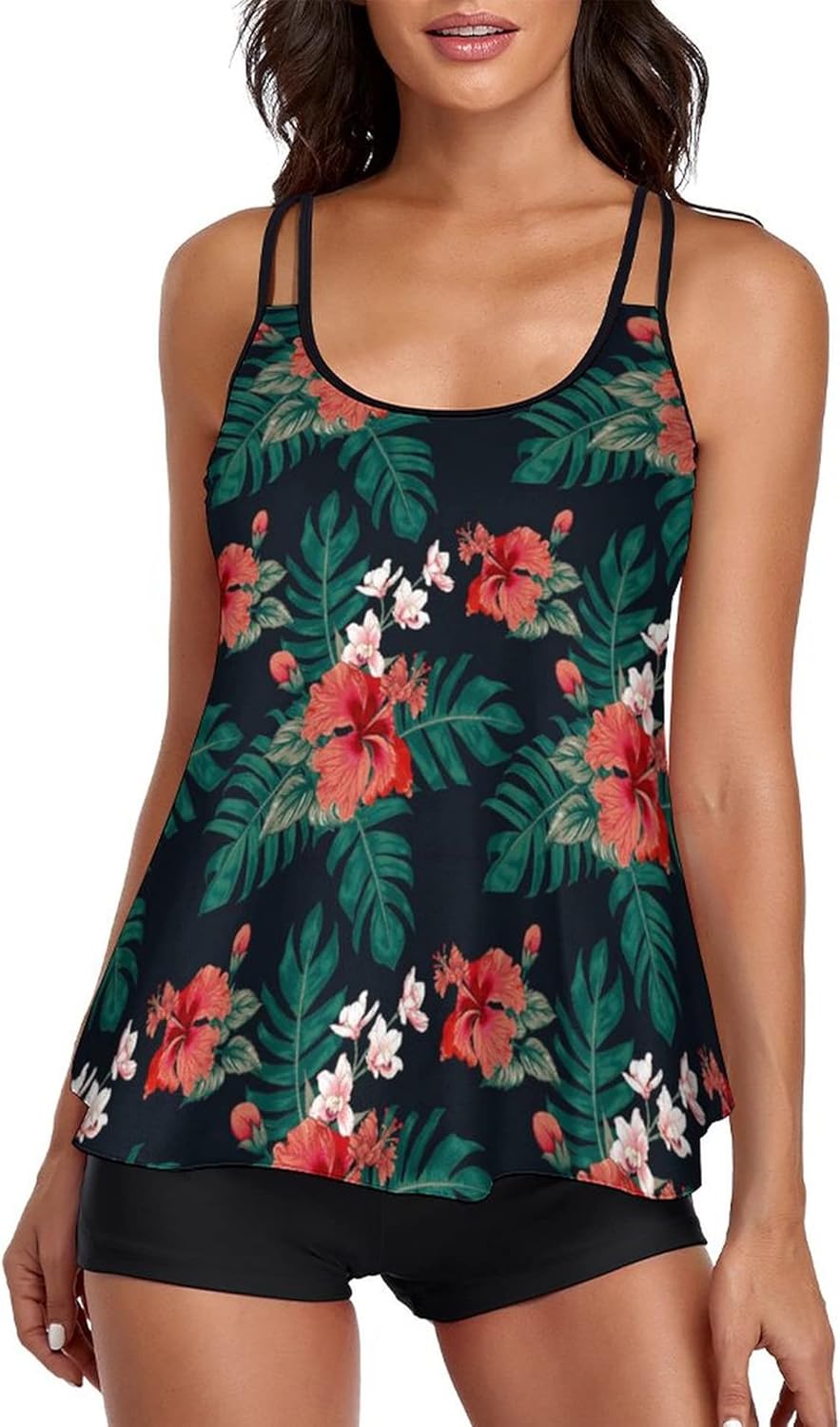 Manufacturer  Urchics Womens  Tankini Swimsuits Tummy Control Flowy Swimwear Two Piece Bathing Suits Swim Tank Top with Boyshorts  Swimsuit