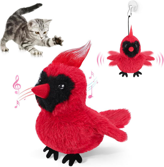 Manufacturer  Flapping Cardinal Cat Toys, Interactive Cat Exercise Toy with Lifelike Bird Chirp, USB Rechargeable Automatic Cat Kicker Catnip Toys for Bored Indoor Adult Cats Kittens    Cat toy