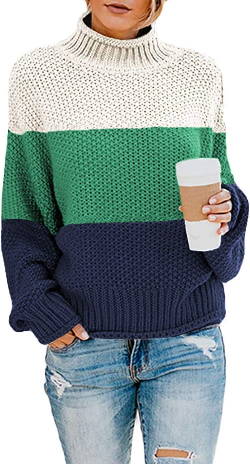 Manufacturer  Dokotoo Womens  Winter Fall Solid Turtleneck High Neck Balloon Long Sleeve Sweaters Pullover Outerwear   sweaters