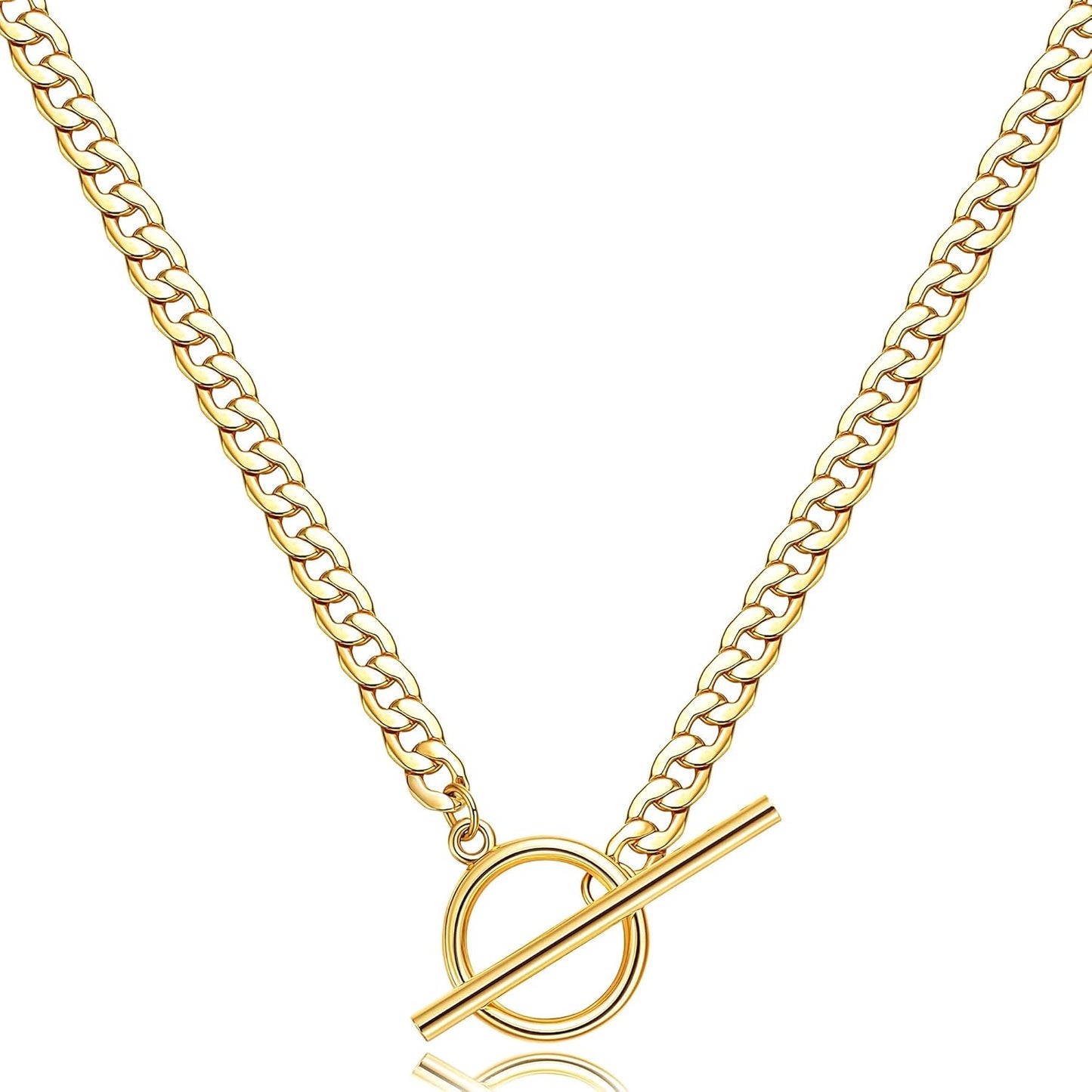 Manufacturer  CHESKY Gold Layered Necklaces for Women, 14K Dainty Gold Chain Necklace Women Trendy Cuban Link Paperclip Chain Toggle Clasp Necklace Fashion Chunky Jewelry for Women  Necklace