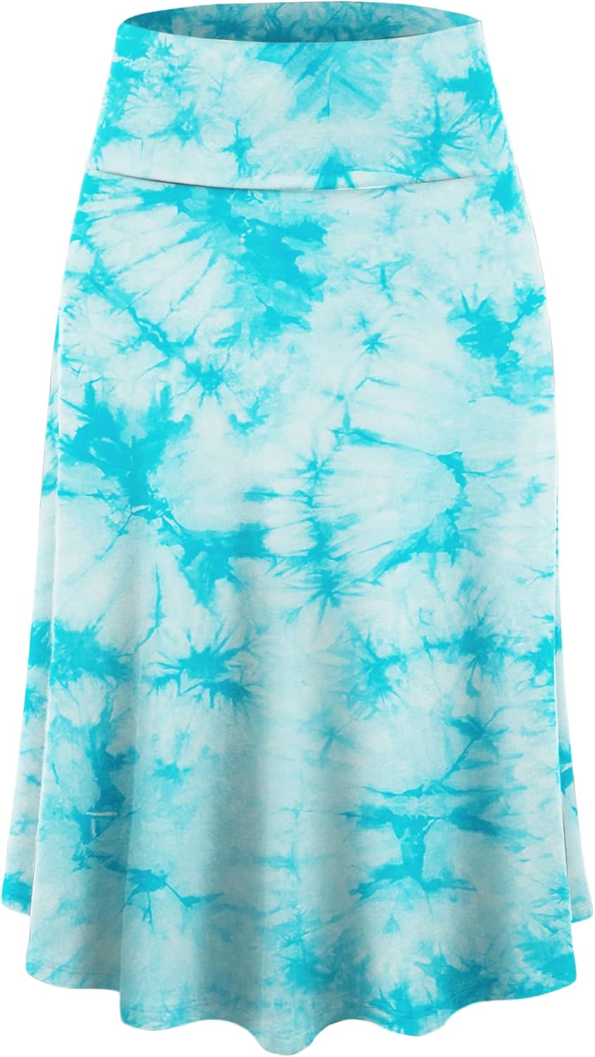 Manufacturer  Lock and Love Women's Solid Ombre Lightweight Flare Midi Pull On Closure Skirts S-XXXL Plus Size