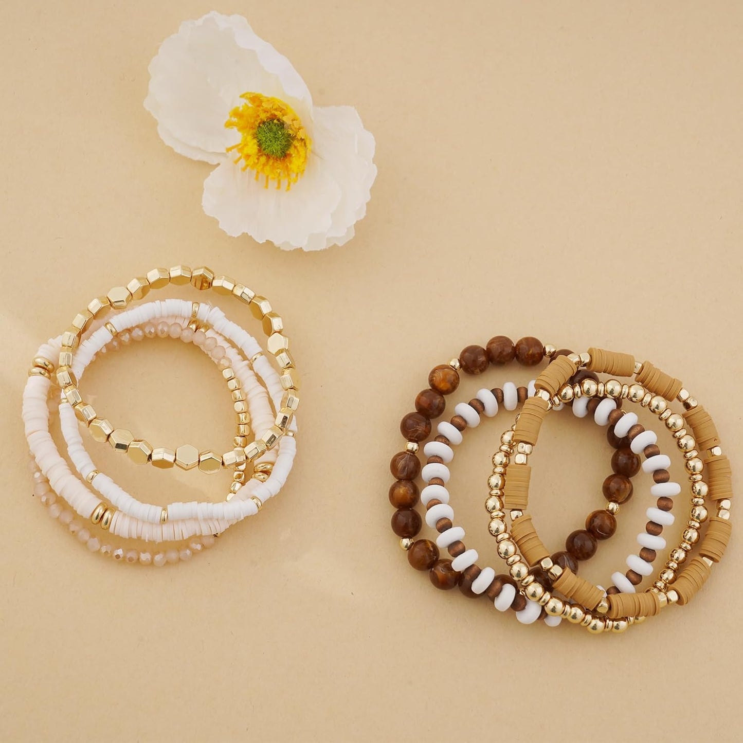 Manufacturer  GOOJIDS Surfer Heishi Clay Bead Bracelets for Women Bohemian Stackable Gold Beaded Stretch Bracelets Elastic Layering Friendship Bracelets Set Boho Jewelry  bracelets