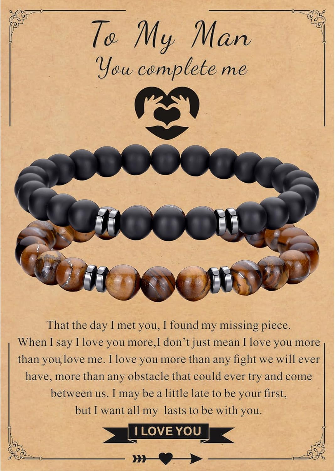 Manufacturer  RANKEEF Tiger Eye Bracelet For Men 8MM Natural Stone Stretch Adjustable Black Crystal Beaded Bracelet for Men Women Gifts  bracelets