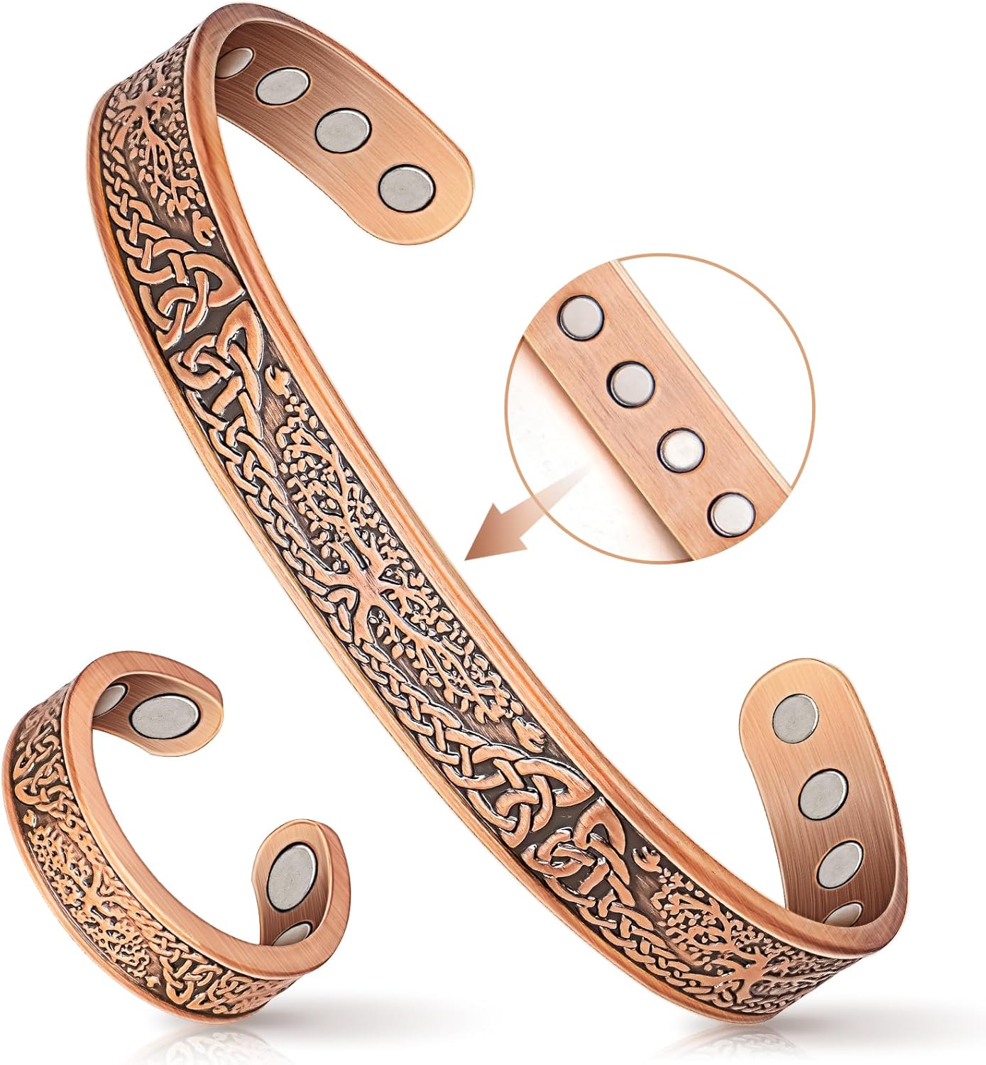 Manufacturer  Lymphatic Drainage Ring & Copper Bracelet for Women, Magnetic Lymph Detox Ring and Magnetic Copper Bracelet, 100% Solid Pure Copper Jewelry Gift  bracelets