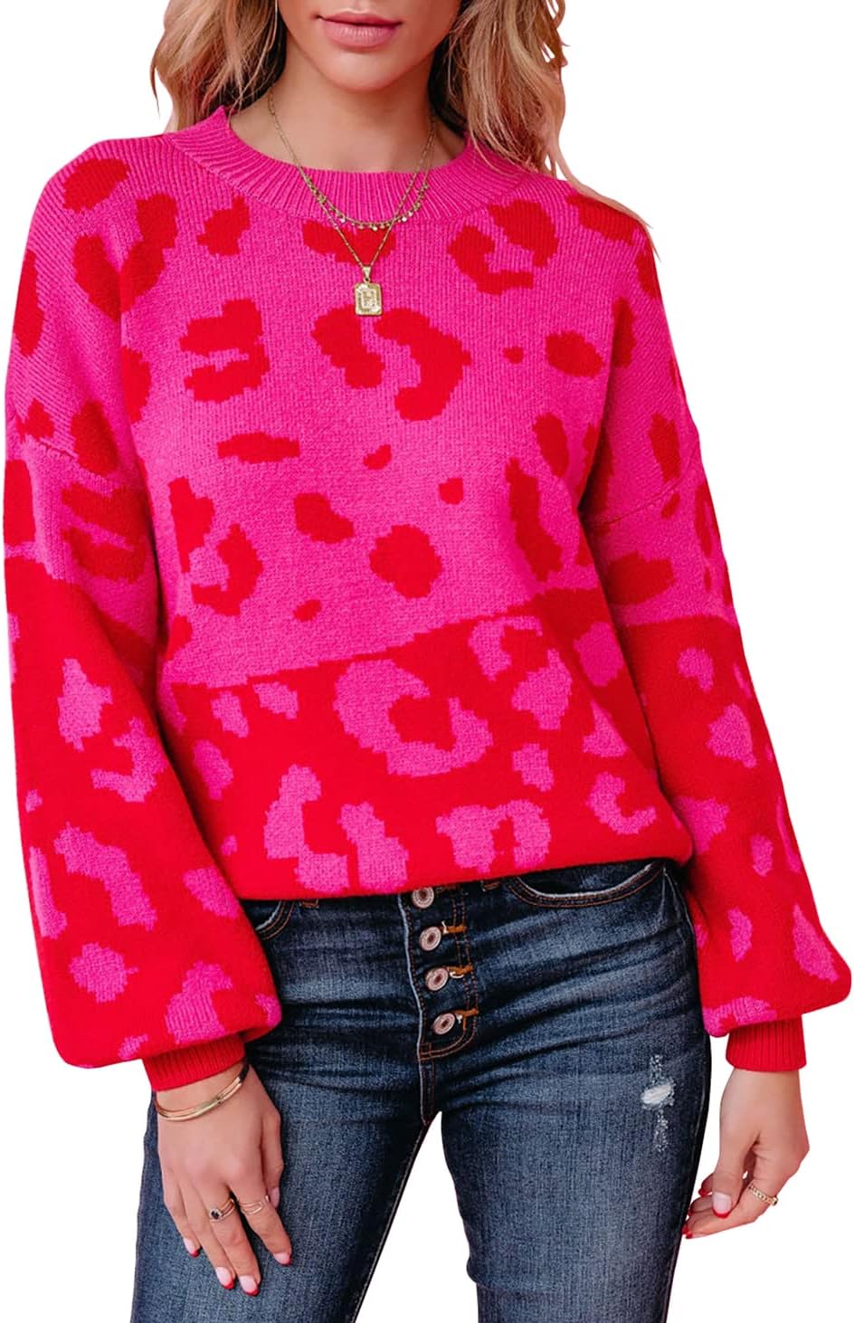 Manufacturer  Necooer Womens Sweater Pullover Casual Long Sleeve Crewneck Color Block Pullover Knit Sweater for Women   sweaters