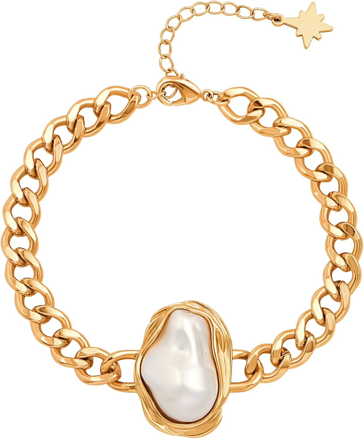 Manufacturer  SOFYBJA 18k Gold Plated Personalized Chunky Cuban Oval Link Chain Bracelets for Men Toggle Rope Bracelet Jewelry for Women  bracelets