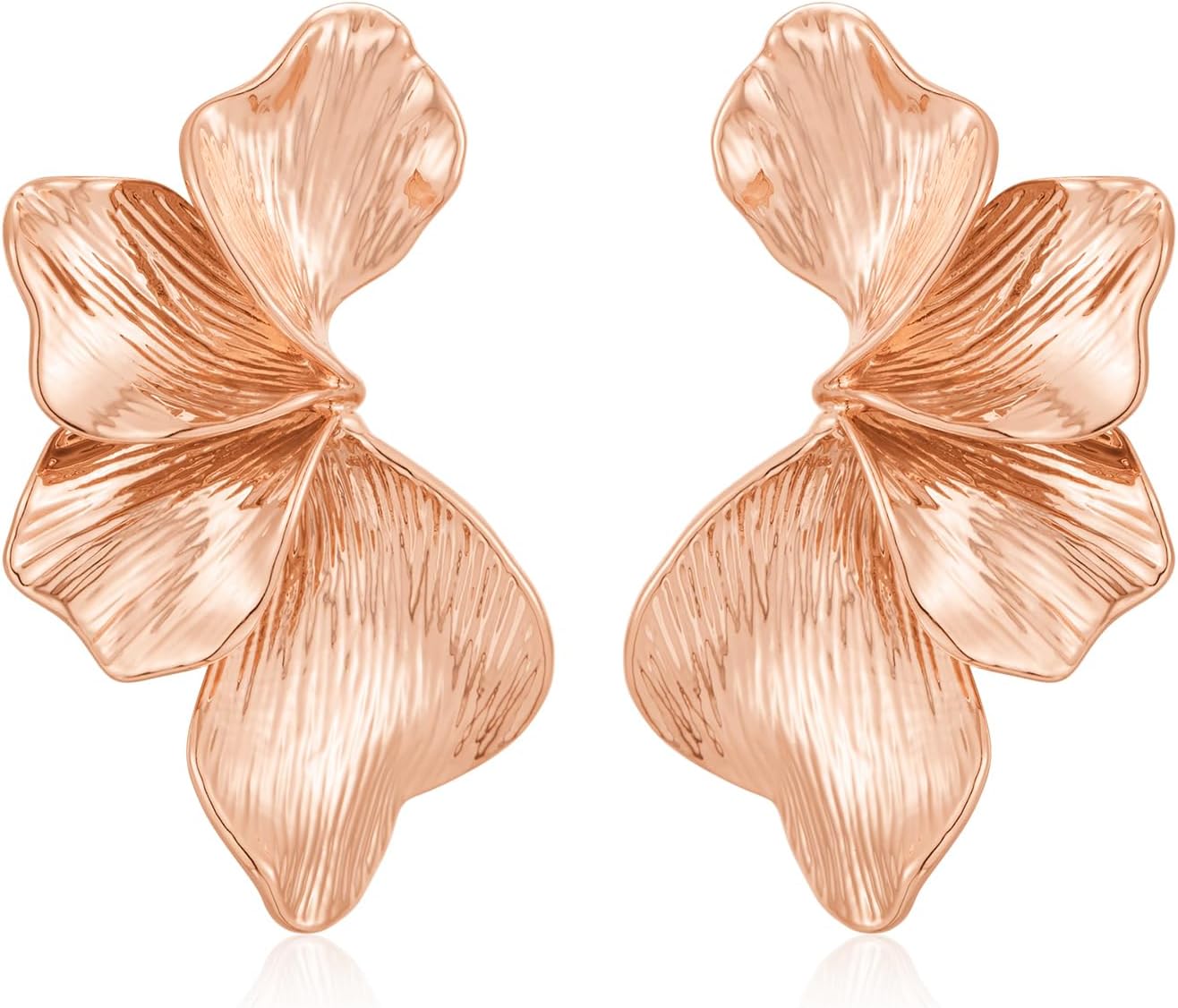 Manufacturer  Chunky Gold Statement Earrings For Women Gold Plated Sectored Flower Leaf Shell Angel Wing Earrings Large Stud Earrings Hypoallergenic Earrings  earring