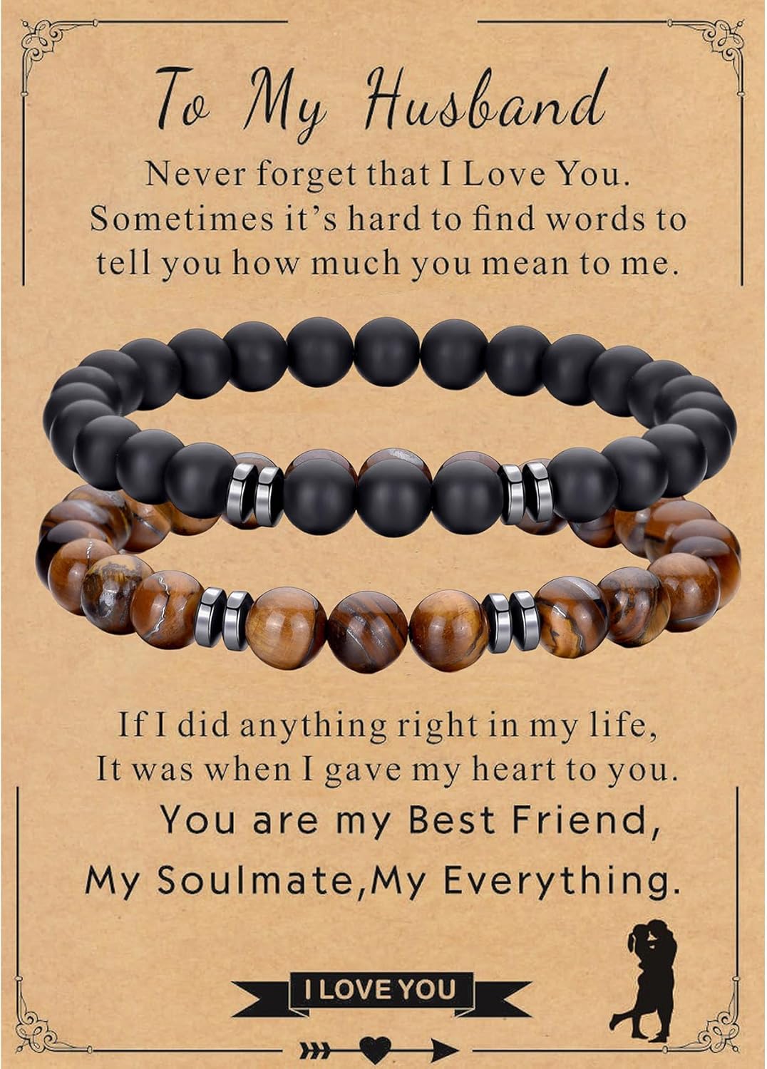 Manufacturer  RANKEEF Tiger Eye Bracelet For Men 8MM Natural Stone Stretch Adjustable Black Crystal Beaded Bracelet for Men Women Gifts  bracelets