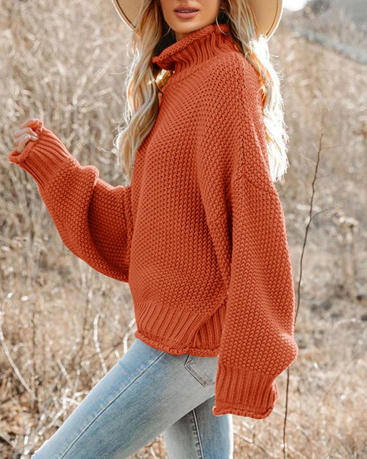 Manufacturer  Saodimallsu Womens Turtleneck Oversized Sweaters Batwing Long Sleeve Pullover Loose Chunky Knit Jumper   sweaters