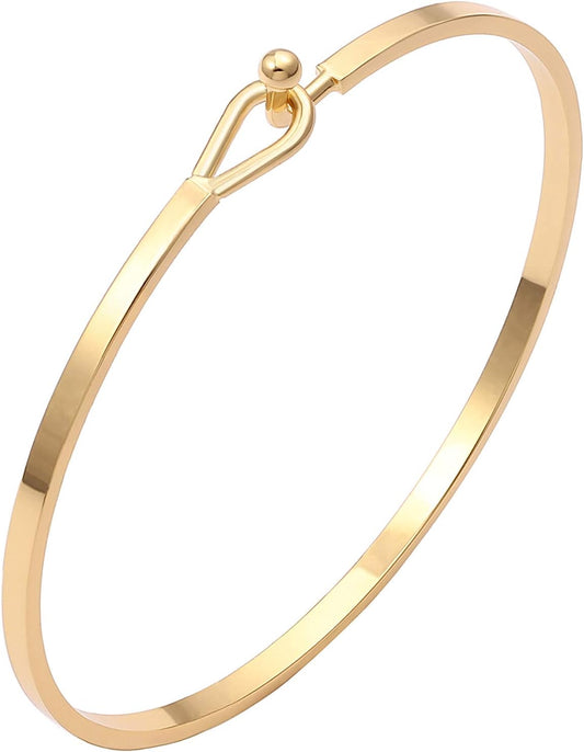 Manufacturer  PERNNLA PEARL Dainty Gold Bar Bracelet for Women Simple Delicate Thin Cuff Bangle Hook Bracelet 18K Gold Plated Handmade Minimalist Jewelry  bracelets