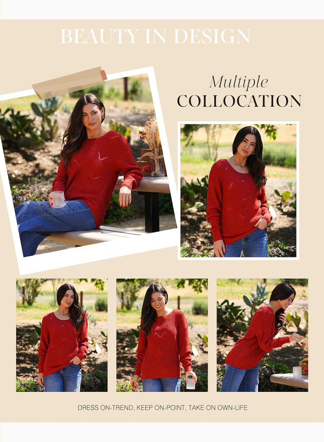 Manufacturer  Dokotoo Womens Sweaters  Crewneck Cute Elegant Soft Long Sleeve Hollow Cable Knit Pullover Tops   sweaters