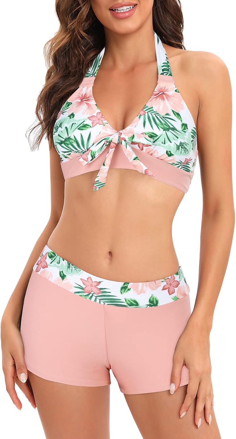 Manufacturer  Women's Sporty Two Piece Swimsuits Halter Push Up Bathing Suits Athletic Swimwear for Women  Swimsuit