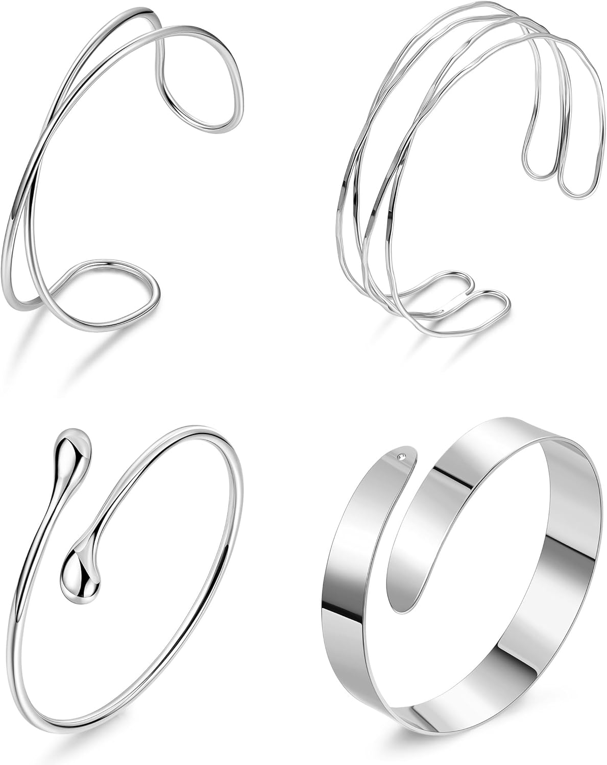 Manufacturer  4Pcs Upper Arm Cuff for Women Open Adjustable Arm Bracelets Minimalist Coil Arm Armband Set  bracelets