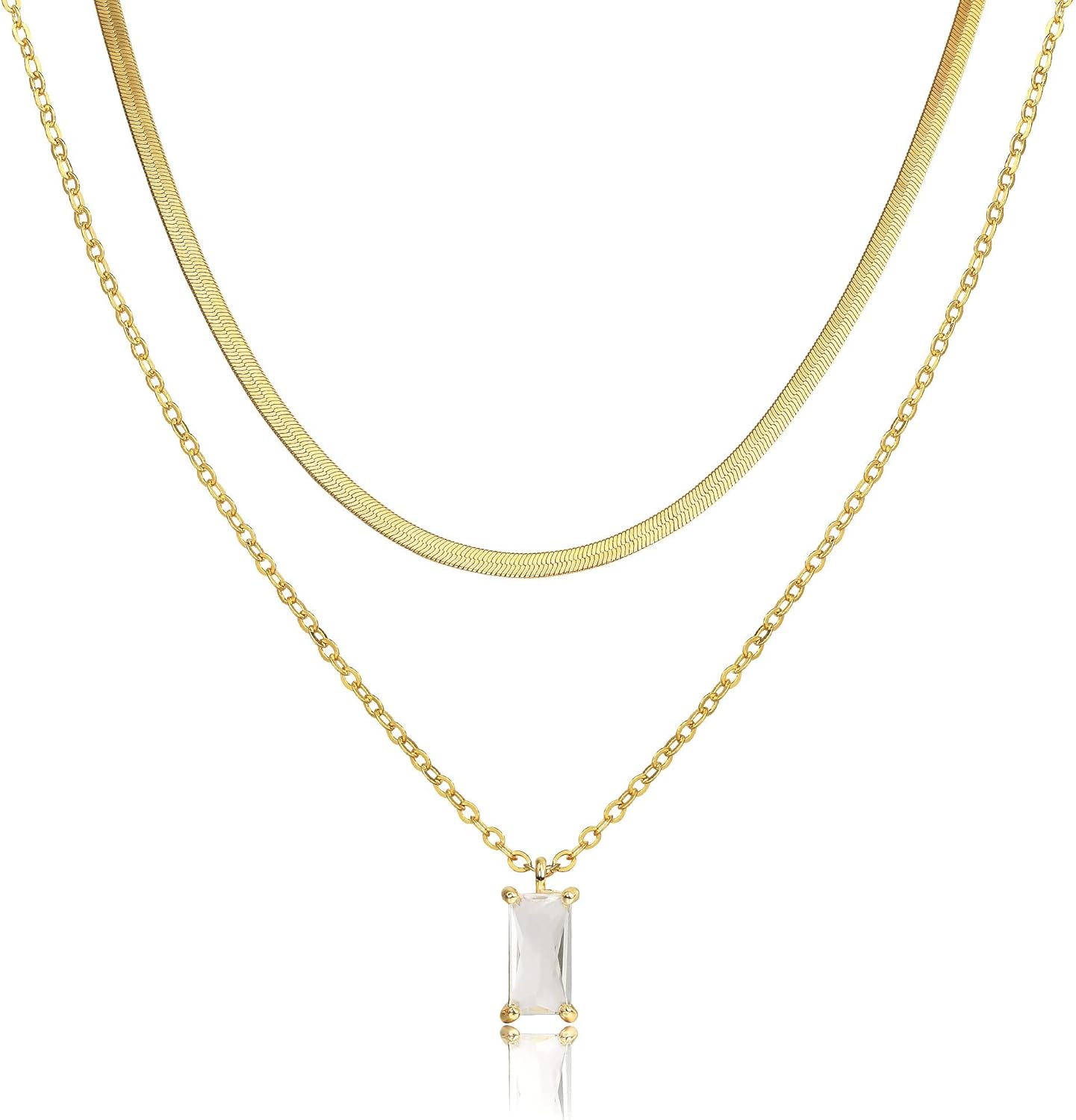 Manufacturer  Tewiky Diamond Necklaces for Women, Dainty 14k Gold/Sterling Silver Choker Necklace Simple Gold Plated CZ Jewelry Necklaces for Women Trendy Gifts  Necklace