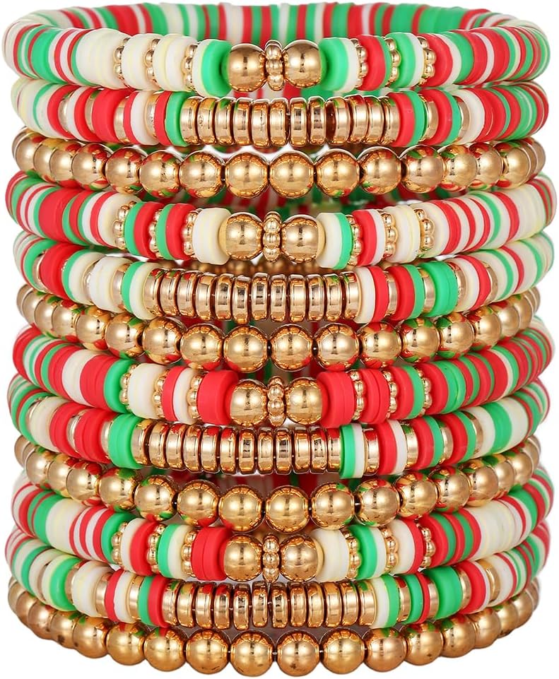 Manufacturer  12pcs Friendship Bracelets Beaded Bracelets Heishi Bracelet Cute Bracelets Stack Vinyl Clay Disc Bead Surfer Stretch Summer Beach Bracelets For Women Preppy Bracelets  bracelets
