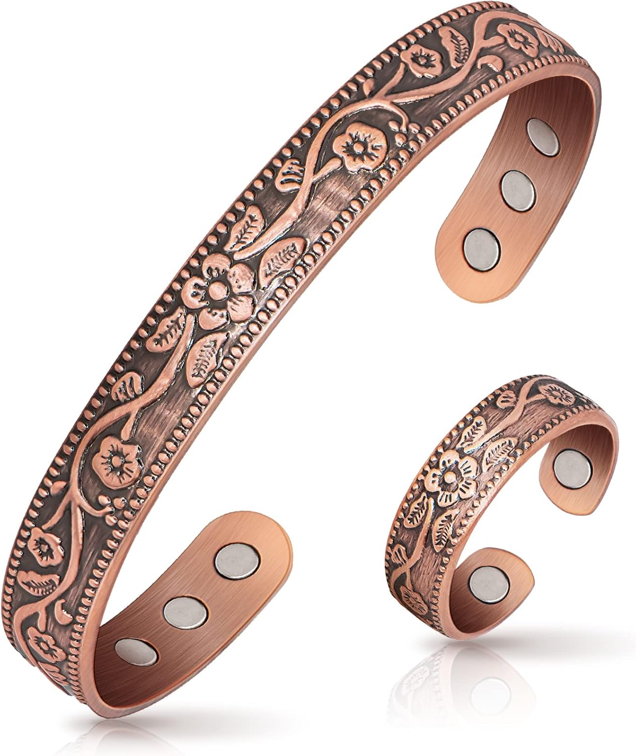 Manufacturer  Lymphatic Drainage Ring & Copper Bracelet for Women, Magnetic Lymph Detox Ring and Magnetic Copper Bracelet, 100% Solid Pure Copper Jewelry Gift  bracelets